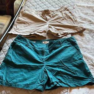 LOFT Teal and Tan Women's Shorts